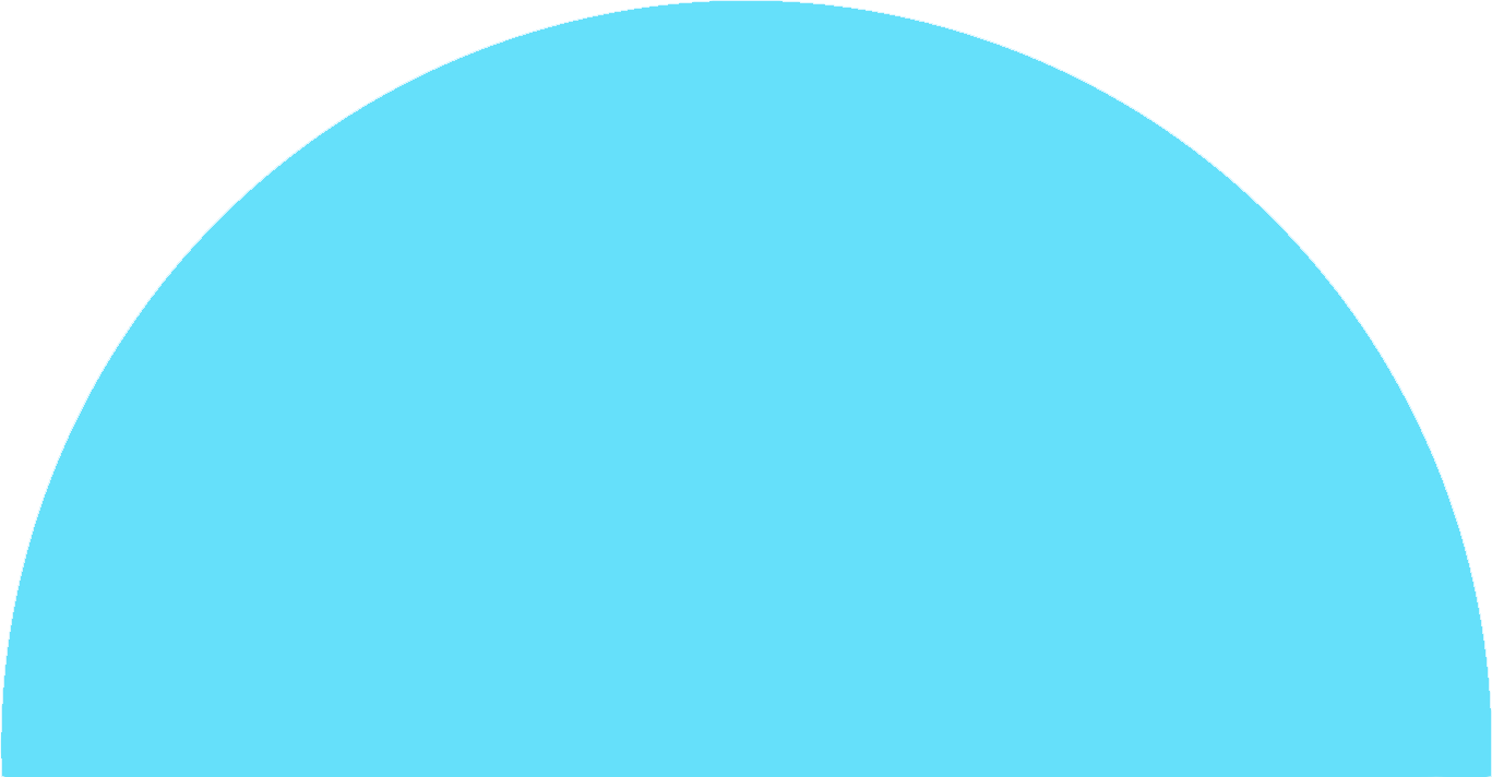 A blue semi-circle